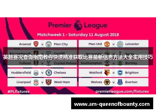 英超赛况查询指南教你快速精准获取比赛最新信息方法大全实用技巧